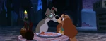 Lady and Tramp kiss