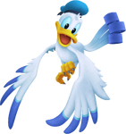 Donald as a tropical bird in Kingdom Hearts II