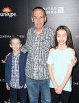 Gilbert Gottfried with his kids, Max and Lily, at the premiere of Disneynature's Born in China in April 2017.