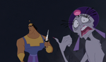 Yzma thinks Kronk is talking to himself