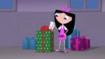 Isabella by a present for Phineas during Christmastime