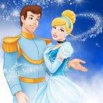 Prince Charming and Cinderella in their redraw version