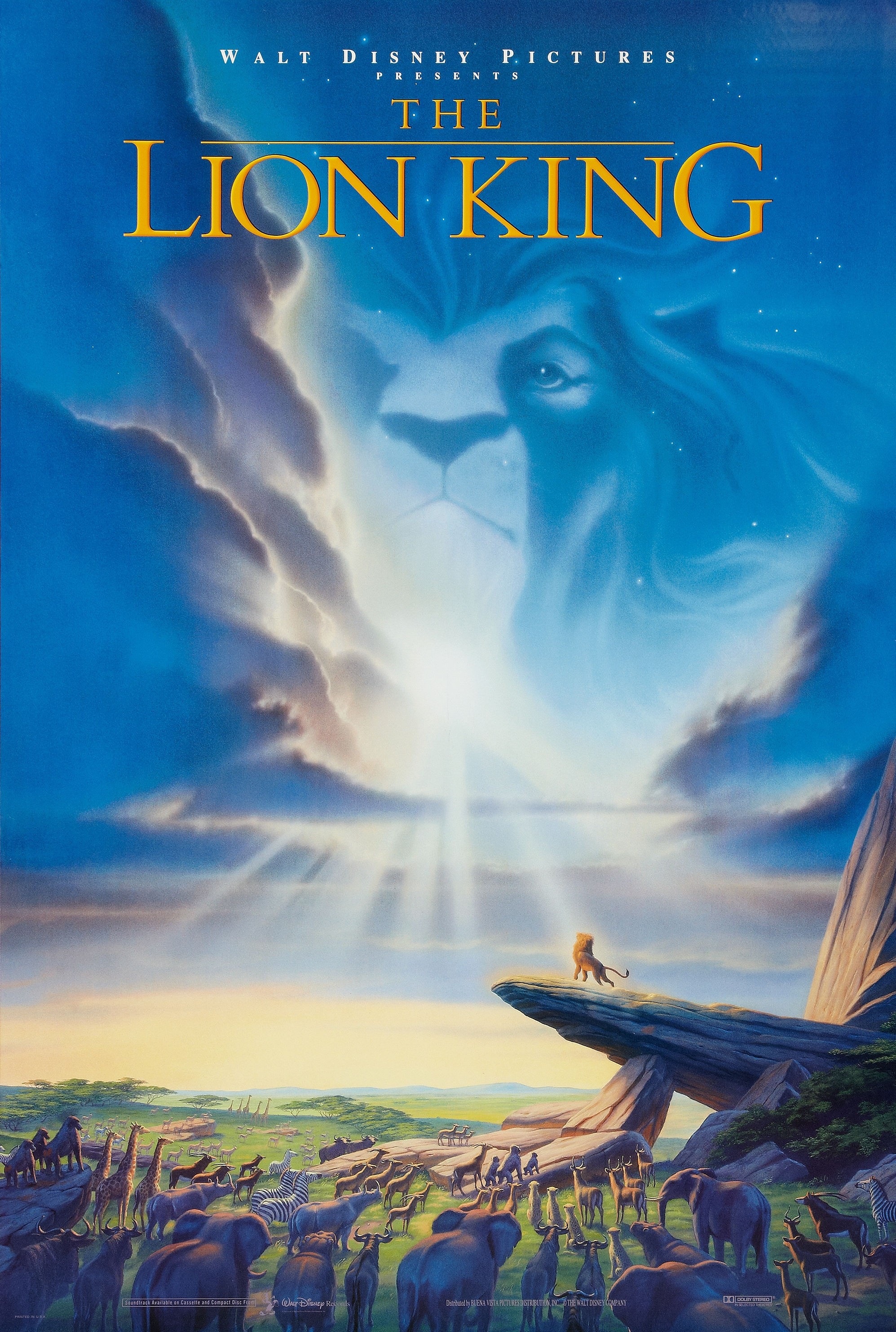 THE LION KING 1994 ORIGINAL 22x17 HAPPY HOLIDAYS MOVIE POSTER WALT DISNEY 