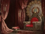 Concept artwork of the castle's throne room by Maurice Noble.