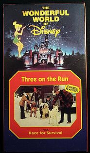 Wonderful World of Disney - Three on the Run-Race for Survival VHS - Front