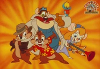 Equipo de los Rescatadores. De izquierda a derecha: , ,  y .