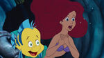 Ariel has surprised at statue in her grotto