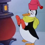 Polo calentandose con Doña Estufa.