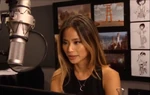 Jamie Chung behind the scenes of Big Hero 6.