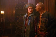 Sao Feng with Elizabeth Swann.