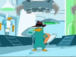 Perry entering his secret hideout