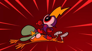 Peepers standing on Wander's back.