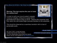THX Optimizer - Audio Tests - Subwoofer Crossover Menu (2006)
