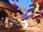 Haroud gets knocked by Aladdin.