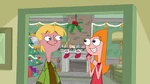 Candace catches Jeremy under the mistletoe