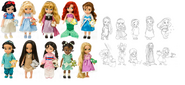 Disney Animators Collection Baby dolls with concept art