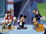 The main characters as the House of Mouse staff