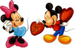 Mickey giving Minnie Valentine candy.