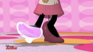 Minnie fitting the glass slipper in Minnie-rella