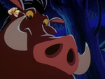 Pumbaa smiling at Timon