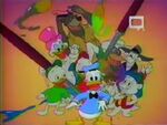 Donald tries to steal the spotlight in The Disney Afternoon opening sequence.