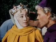 The Archbishop reminding the Queen of their main objective when she learns of Maid Marian's true whereabouts and decides to go back to see to her safety