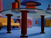 Гостиная Минни, как показано в "Плуто и Суслик"