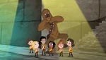 The Firestar Girls dancing with Chewbacca