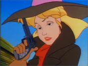 Cowgirl Miranda 1.jpg (201 KB) Miranda as Two-Gun in the episode "Fistful of Anvils"