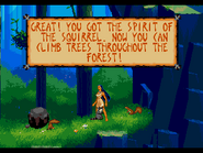 Screencap of in-game dialogue in Pocahontas (video game)