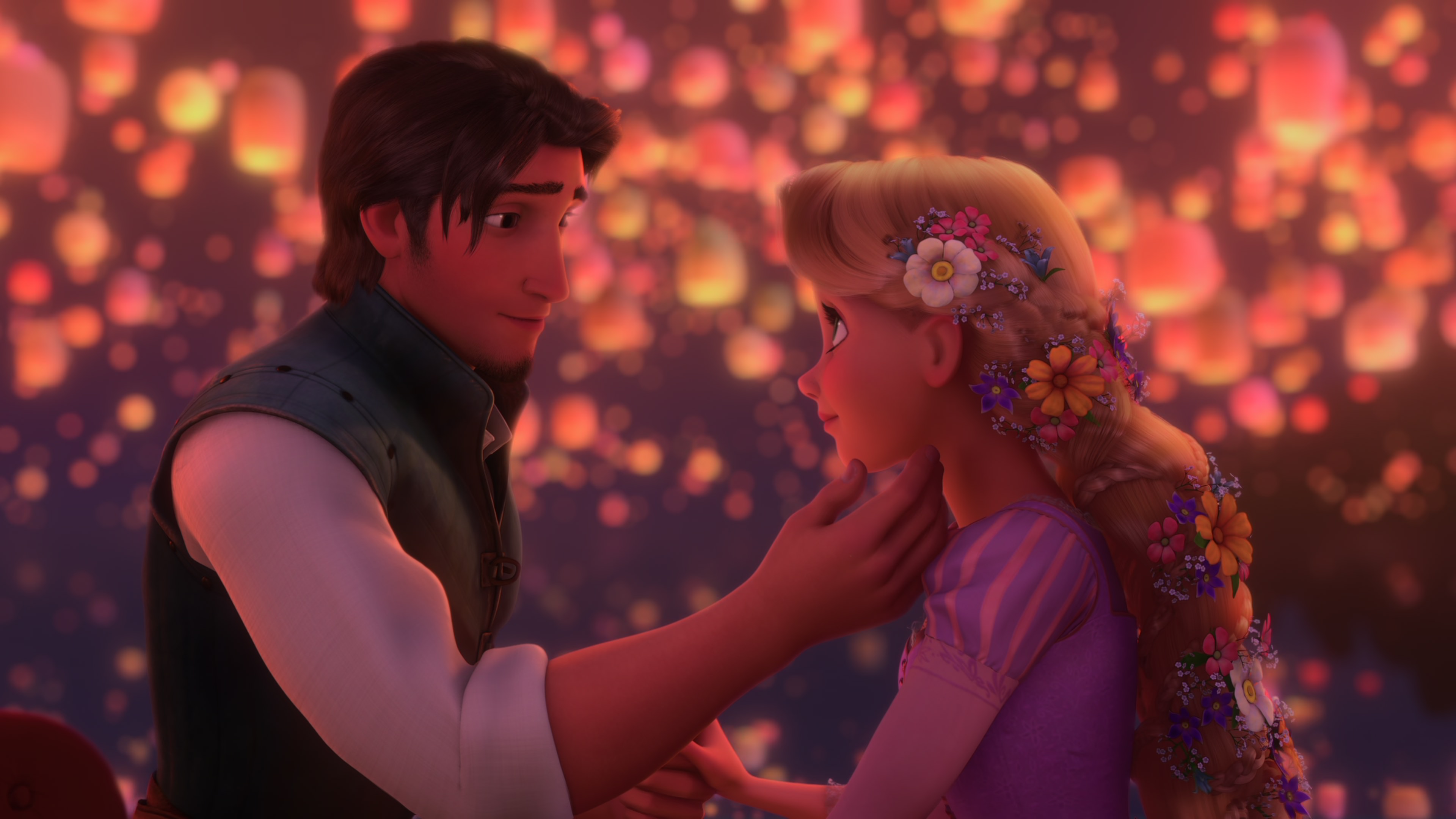 tangled wedding kiss