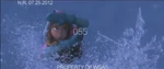 Anna, covering herself from Elsa's icy attack.