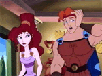 Meg with Hercules in "Hercules and the Yearbook"