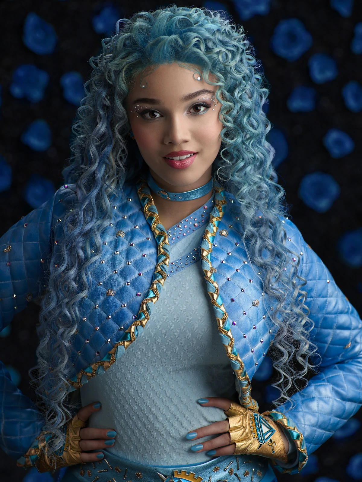 princess polly baby blue dress Red Dress with Blue Hair
