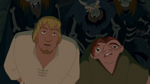 Phoebus and Quasimodo captured by Clopin and the gypsies