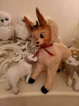 A vintage Rushton Bambi plush