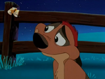 Timon feeling empathy for Pumbaa