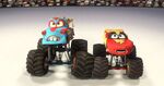 Mater as "Tormentor" and Lightning McQueen as "Frightening McMean"