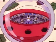 The Micro Ducks' spacecraft gets stuck to the paper.