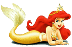 Gold Ariel in mermaid form.