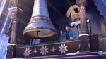 Kristoff watching the bell be hoisted into place