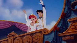Ariel and Eric marry on their wedding day.