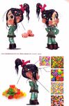 Vanellope's hairstyle design.