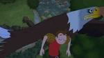 Milo carried away by a giant eagle