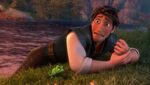 Pascal smiling at Flynn after seeing Rapunzel's magic hair for the first time.