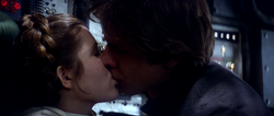 Han and Leia's first kiss