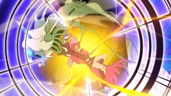 Luz, powered by the Titan's magic, rips Belos from the heart.