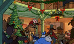 A Christmas party in Mickey's Christmas Carol