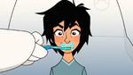 Baymax brushes Hiro's teeth