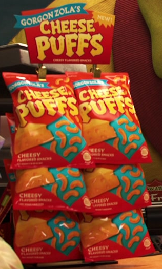 cartoon cheese puffs